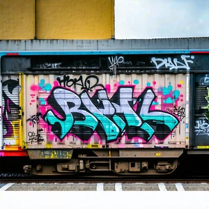 Urban Matte Painting: Urban Street (art:1.16) Viewing Scene With Train Covered