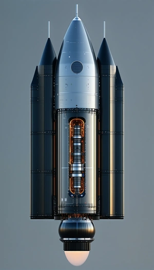 A Large Rocket Ship Is Shown In A 3d Model