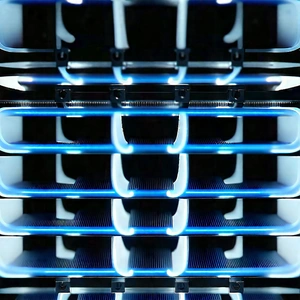 Close-up Of Cooling System With Blue Light