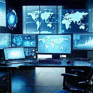 (futuristic:1.16) Digital Workspace With Image, There