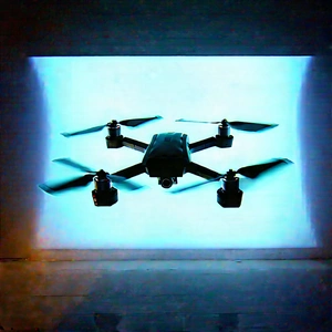 Drone With Glowing Screen With Black Drone