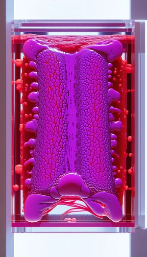 A Purple Substance, Possibly A Liquid Or A Gel, With A Red Tint