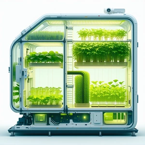 A Large, Futuristic-looking Greenhouse Filled With Various Plants