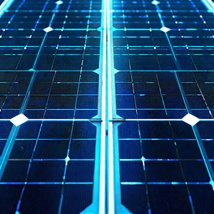 Solar Panel With Blue Light Glow With Large Solar