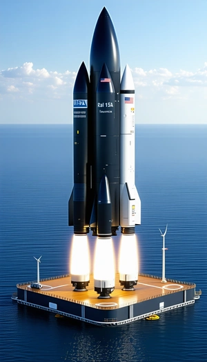 A Space Shuttle Launching From A Space Station