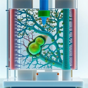 A Computer-generated (cgi) Tree With A Green And Blue Color Scheme