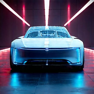 Innovative Electric Vehicle (design:1.35) With Futuristic Sleek