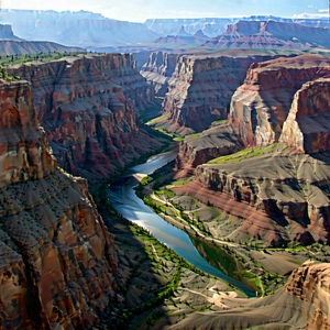Nature Long Exposure Photography: Aerial View Of Canyon System With Beautiful Landscape