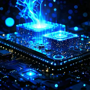 Quantum Computer With (digital:1.36) Particles With Computer Circuit