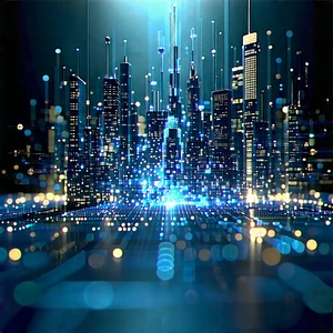Big Data Visualization With Futuristic Cityscape