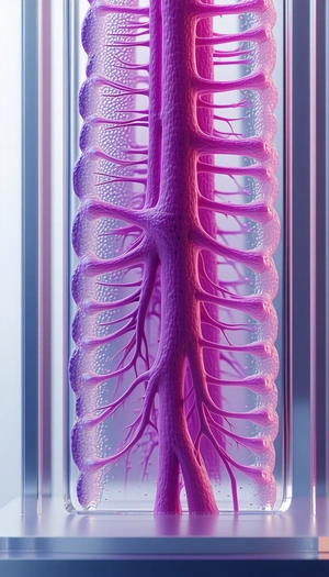 purple, pink, white vascular structure
