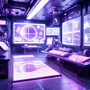 Entertainment Technology In Modern Laboratory With Futuristic Setting,