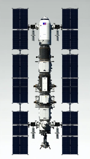 A Large Spacecraft With A Long