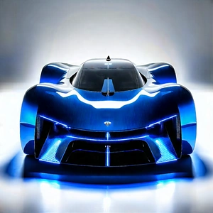 Innovative Electric Vehicle Design With Blue Sports