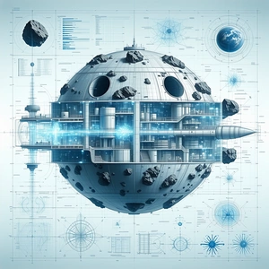 futuristic drawing space station