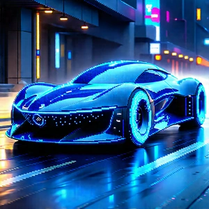 Innovative Electric Vehicle Design With Futuristic Blue