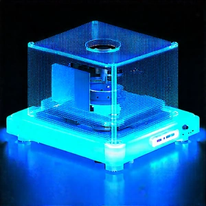 3d Printer With Blue Light Glow With Blue Clear