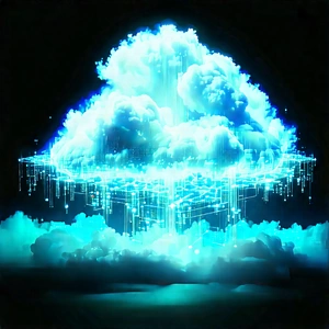 Cloud Computing Visualization With Large, Blue