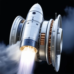 A Space Shuttle Is Shown In A Close-up View, With Its Engines And The Surrounding Area In Detail
