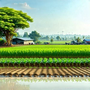 Agricultural Technology In (design:1.17) Studio With Large Field