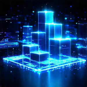 Financial Technology In Tech Office With Image, There
