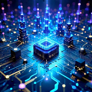 Blockchain Network Visualization With Futuristic City