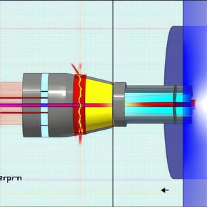 A Close-up Of A Yellow And Red Object, Possibly A Rocket Or A Spacecraft