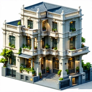 Urban Isometric Design: Urban loft with ornate details