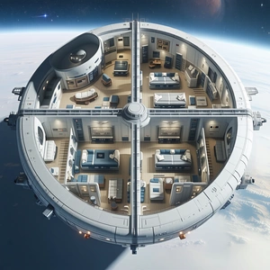 computer-generated (CGI) representation space station