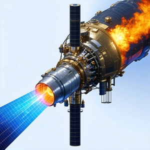 A Large, Futuristic-looking Spacecraft Is Shown In A Blue Sky