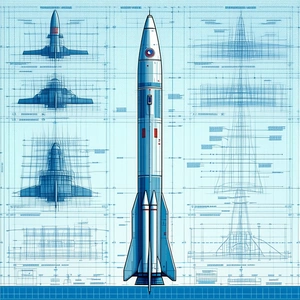 blue rocket ship shown series