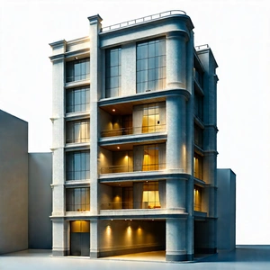 Urban Landscape Photography: Urban Loft With Artistic Facade With Large, Modern