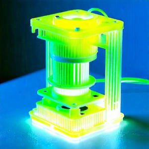 Tech Abstract Design: 3d printer with neon accents