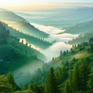 Nature Professional Photography: Valley during foggy morning