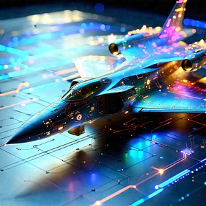 Aerospace Technology In Design Studio With Fighter Jet,