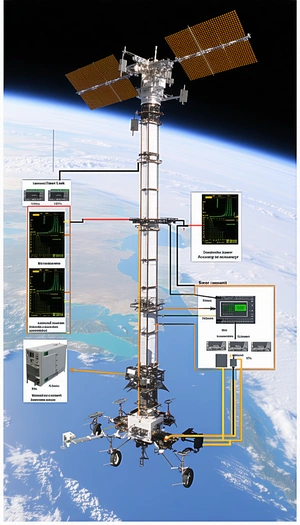 The Image Is A Diagram Of A Space Station, Showing The Various Components And Their Functions