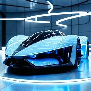 Innovative Electric Vehicle Design With Futuristic Blue