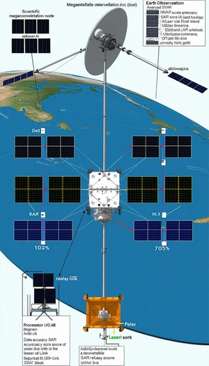 The Image Is A Diagram Of A Satellite System, Showing The Various Components And Their Connections