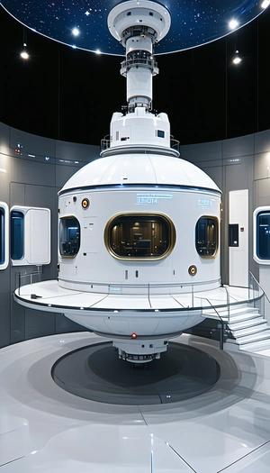 A Large White Dome With A Window In The Center