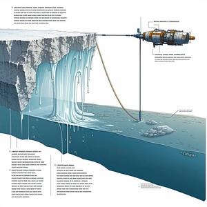 A Large Iceberg Is Shown In A Diagram, With A Hose Connected To It