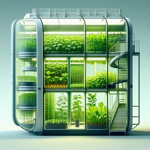 A Large, Multi-level Greenhouse Filled With Various Plants