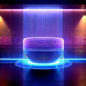 Futuristic Tech Startup Office With Large, Blue