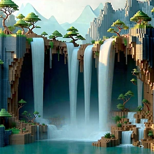 Nature Cinema 4d: Waterfall In Dry Season With Model Waterfall,