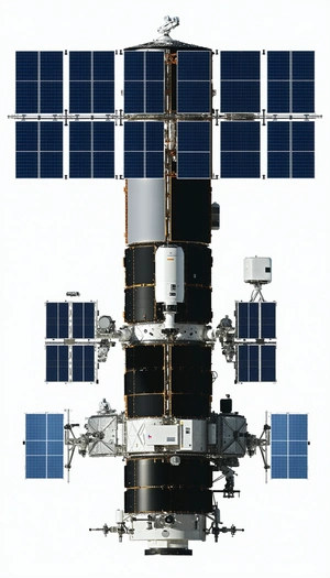 A Large Spacecraft With A Solar Panel On Its Side