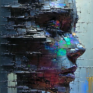 Abstract Glitch Art: Decay represented through fragmented forms