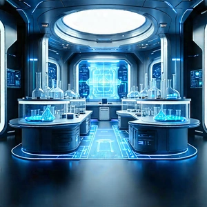 Futuristic Research Laboratory With Futuristic Laboratory,