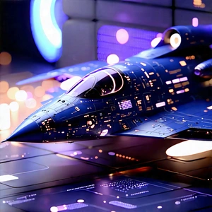 Aerospace Technology In Design Studio With Futuristic Fighter