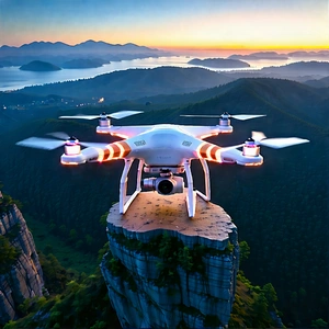 Tech Hdr Photography: Drone With Data Visualization With White Drone