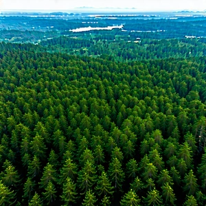 Nature Acrylic Painting: Aerial view of forest canopy