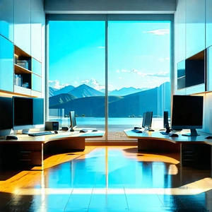 Tech Advertising Photography: Aerospace Technology In Tech Office With Image, There